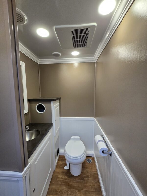 Inside the Two Unit Trailer Washroom for Rent Male Side