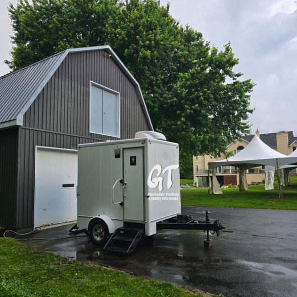 Luxury Backyard Event Washroom Trailer for Rent