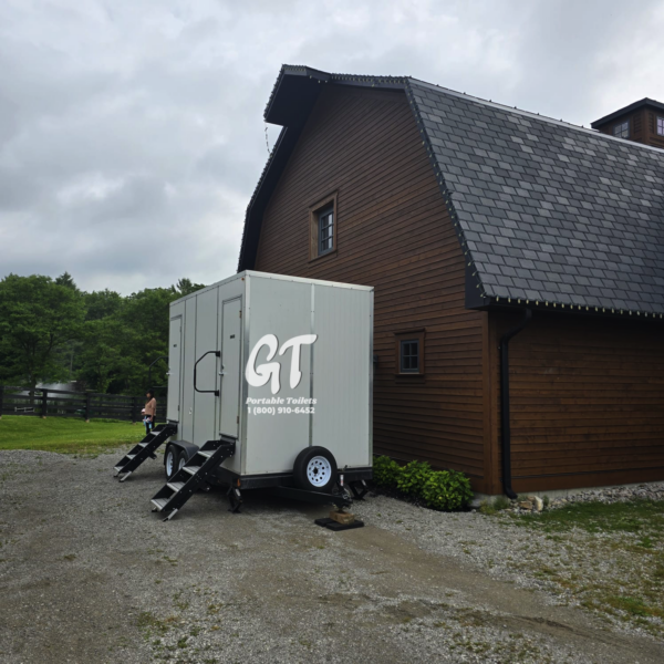 Luxury Barn Wedding Event Washroom Trailer for Rent